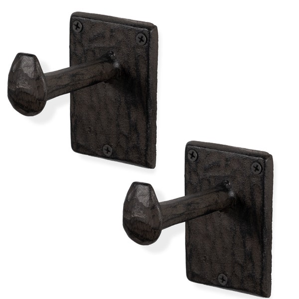 Rustic State Cast Iron Hooks Hand Forged Billow Railroad Spike Coat Hook for Farmhouse Decor Set of 2