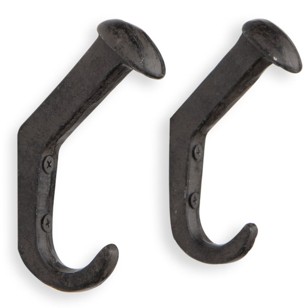 Rustic State Slack Wall Mount Coat Hanger Hooks Multiuse Entryway Railroad Spike Rack Cast Iron Towel Hanger Black Set of 2