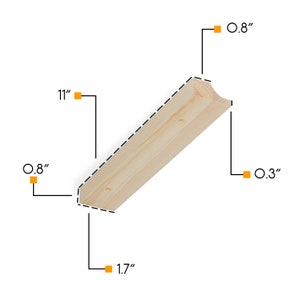 Under Cabinet Hanging Stemware Rack Set with Easy Installation Stickers 11 Inch Stain-able Natural Wood image 5