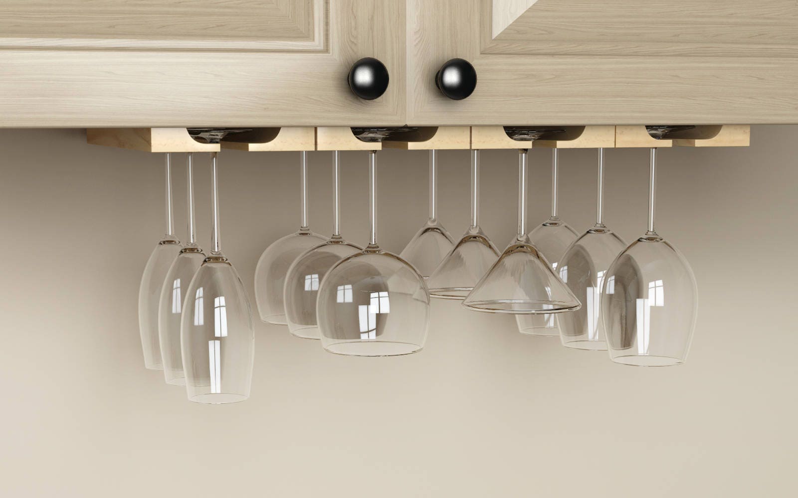 Under Hanging Stemware Rack Set With Easy Installation Etsy