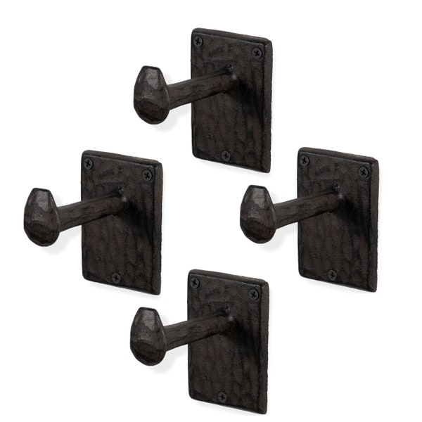 Rustic State Cast Iron Hooks Billow Hand Forged Railroad Spike Coat Hook Set of 4