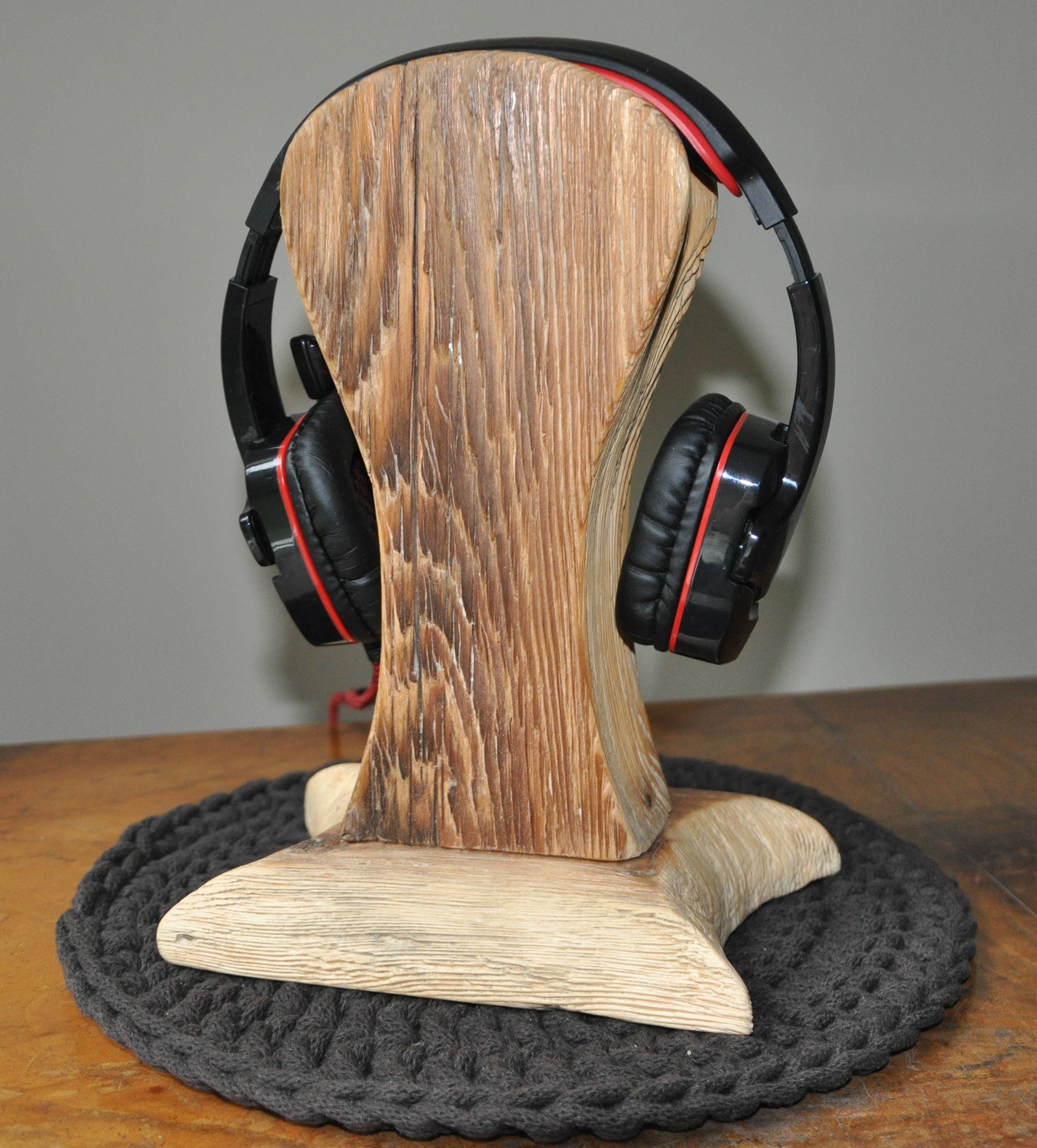 Reclaimed Wood Headphone Stand 5 Wooden Headphone Holder Etsy