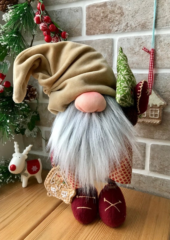 Gnome Christmas Tree Topper, Gnome Christmas Decorations, Larger 35 Inch  Tall Swedish Tomte Gnome Christmas Home Décor, Perfect Christmas Tree