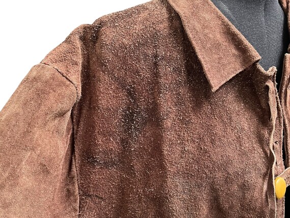 Vintage 1960s/70s Mod Hippie Brown Suede French J… - image 7