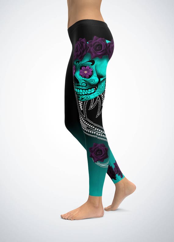 sugar skull yoga pants