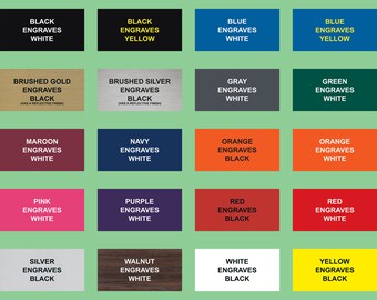 Personalized Custom Laser Engraved Plastic Signs, Trophies, Plaques, I.D. Awards, Indoor & Outdoor Use. UV Stable, 60+ Sizes Free Engraving