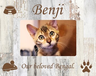 Personalized Pet Gift Custom Engraved Faux Barnwood Picture Photo Frame - 2 Frame Sizes, & 2 Styles Available!