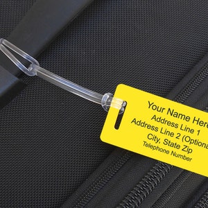 Personalized Custom Laser Engraved Plastic Luggage/Sport/I.D./Bag Tags. Order 1 To 10 Tags.  31 Tag Colors - Free Engraving.