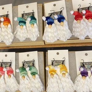 Crochet Gnome Earrings