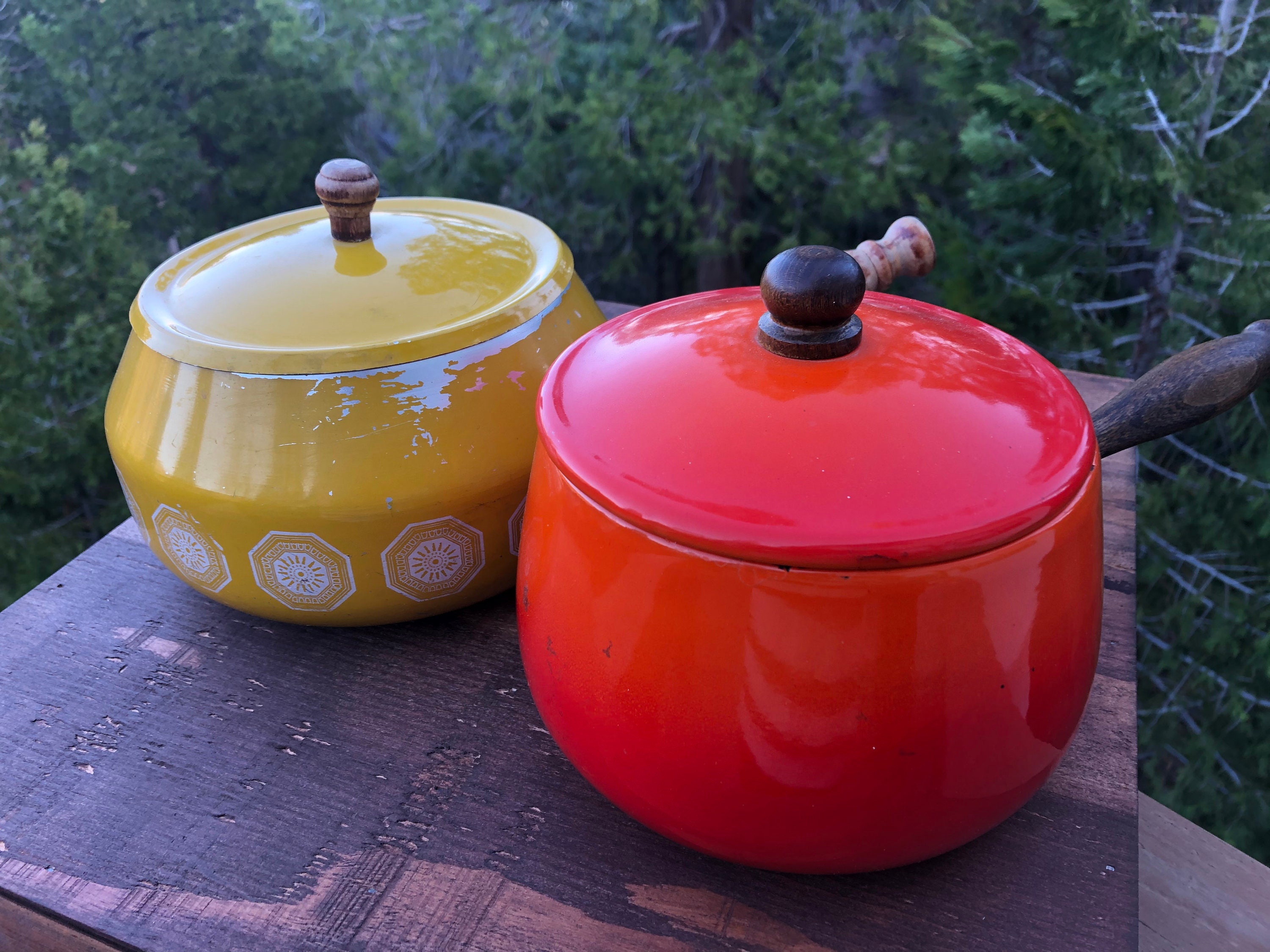 Two Vintage 70's Fondue Pots Etsy