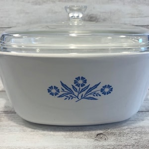 Vintage Corning Ware Blue Cornflower 2 1/2Qt. Casserole Bowl | Baking Dish with Lid
