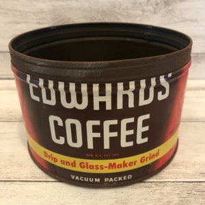 Vintage Mid-Century Edwards Coffee Tin for Farmhouse Decor, Retro Kitchens,  Coffee Bars, Vintage Coffee Can Collectors