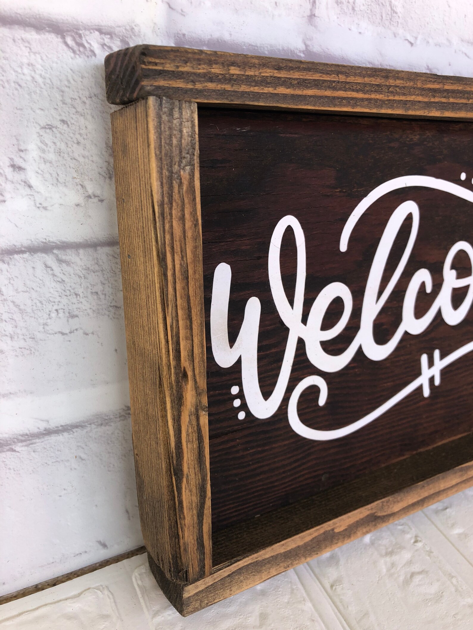 Rustic Barn Wood Welcome Sign With Wood Frame Border - Etsy