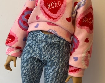 Frosted hearts Minifee MSD BJD Sweater