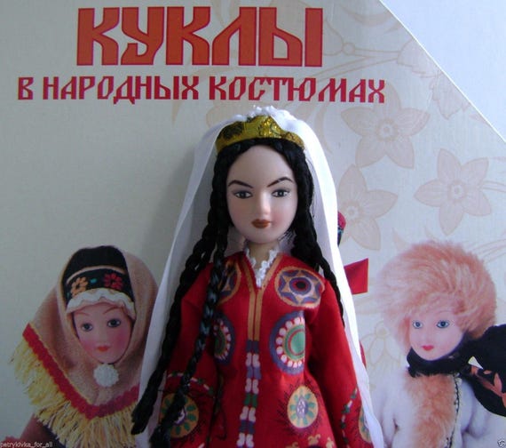 Porcelain doll handmade in national costume Tajik wedding suit N56 Porcelain doll handmade in national costume Tajik wedding suit N56