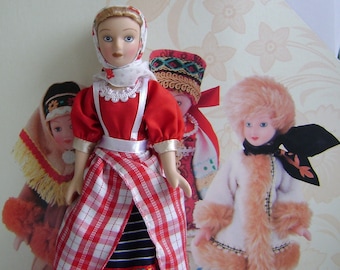Handcrafted porcelain doll - Olonetsk Province  Russia N63