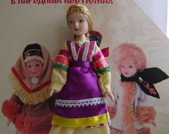 Handcrafted porcelain doll - festive costume Nekrasov Cossacks   N80 Dolls in folk costumes