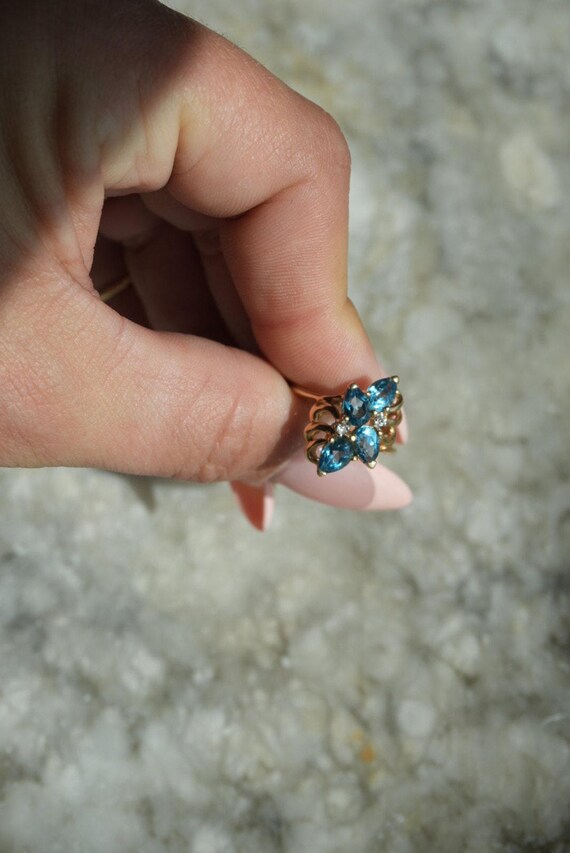 14K TOPAZ CLUSTER RING View 6