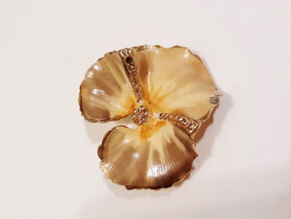 Vintage Rare WEISS Poppy Flower Brooch - image 1