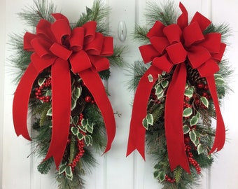 Christmas Porch Light Swag - Etsy