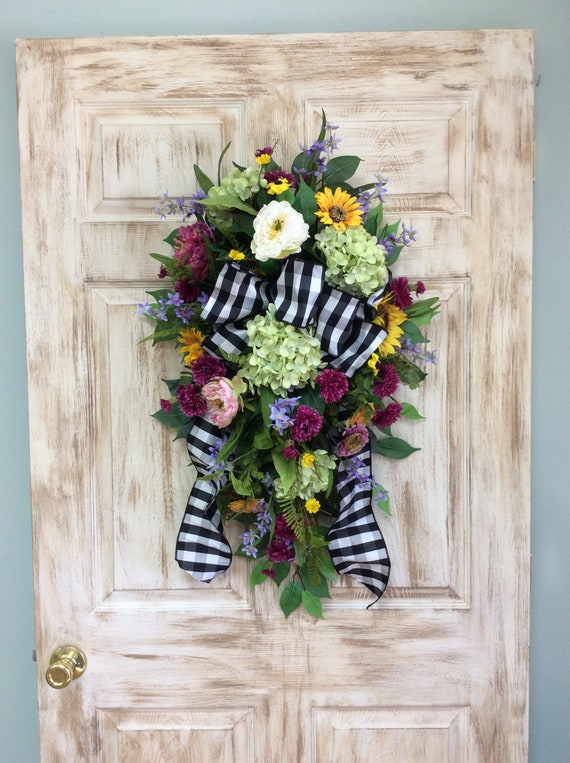 Summer Door Swag Mixed Color Door Swag Multi Colored Summer Etsy