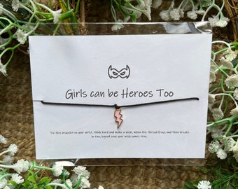 Girls can be heroes too wish bracelet