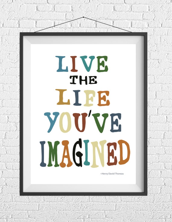 Wall Art Live The Life You Ve Imagined Digital Etsy