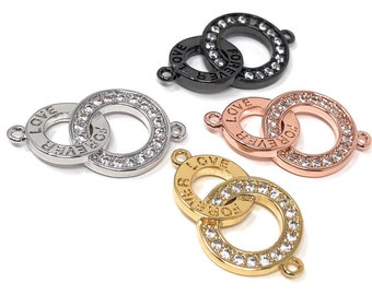 Łącznik pierścieni z cyrkonii Micro Pave, łącznik zawieszek z cyrkonii, materiały do wyrobu biżuterii, łącznik bransoletek, elementy biżuterii do samodzielnego wyrobu biżuterii, 1 szt.