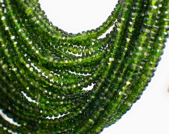 Natural Chrome Diopside Beads, Gemstone Beads, Wholesale Beads, Jewelry Supplies for Jewelry Making, AAA+ Grade, 3-5mm , 16" strand