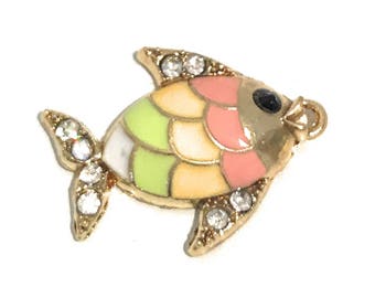 Dijes de peces, dijes de playa, dijes del océano, dijes a granel, dijes al por mayor, dije para pulsera, dije de animal, suministros de joyería, dijes para pendientes, 1 pieza