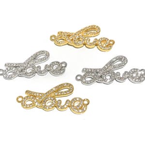 Love Connector, Pave Connector, CZ Micro Pave Connector, Bracelet Connector, Jewelry Findings, Jewelry Findings, Jewelry Supplies, CZ Links