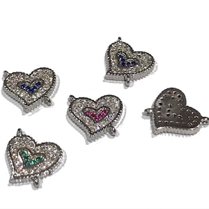 Heart Charm Connector, Pave Connector, Bracelet Connector, CZ Micro Pave  Links, Jewelry Findings, Jewelry Supplies for Jewelry Making, 1 Pc