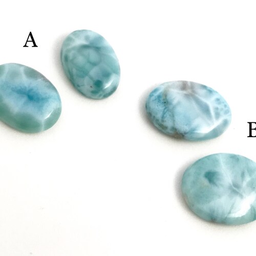2 Pcs Larimar Cabochon, Loose Gemstone, shops Blue Larimar, Wire Wrapping Supplies, Gemstone Cabochons, Jewelry Supplies, DIY Jewelry