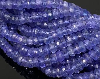 Tanzanite Rondelle Bead Tanzanite Beads Tanzanite Facets Beads | 16 Inches Strand Tanzanite Faceted Rondelle Beads Strands