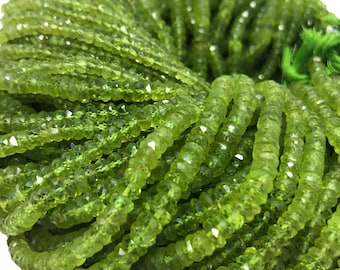 13&quot; Natural Peridot Gemstone Beads, Genuine Gemstone Wholesale Bulk Beads for Jewelry Making, Peridot Beads AAA Quality, 4mm - 4.5mm