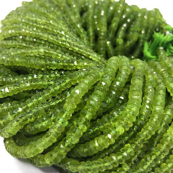 Natural Peridot Gemstone Beads, Genuine Gemstone Wholesale Beads, Bulk Beads for Jewelry Making, AAA Quality, 13" Strand