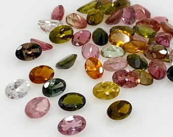 10 pezzi di pietre tagliate di tormalina, pietre preziose sciolte multi tormalina naturale, qualità AAA, 6 x 4 mm, pietre preziose all'ingrosso