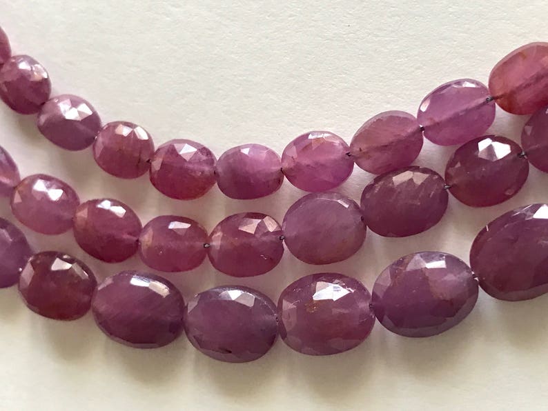 Pink Sapphire Beads, Gemstone Beads, Natural Sapphire Beads, September Birthstone, Wholesale Beads, Bulk Beads, Jewelry Supplies, 7 Strand image 3