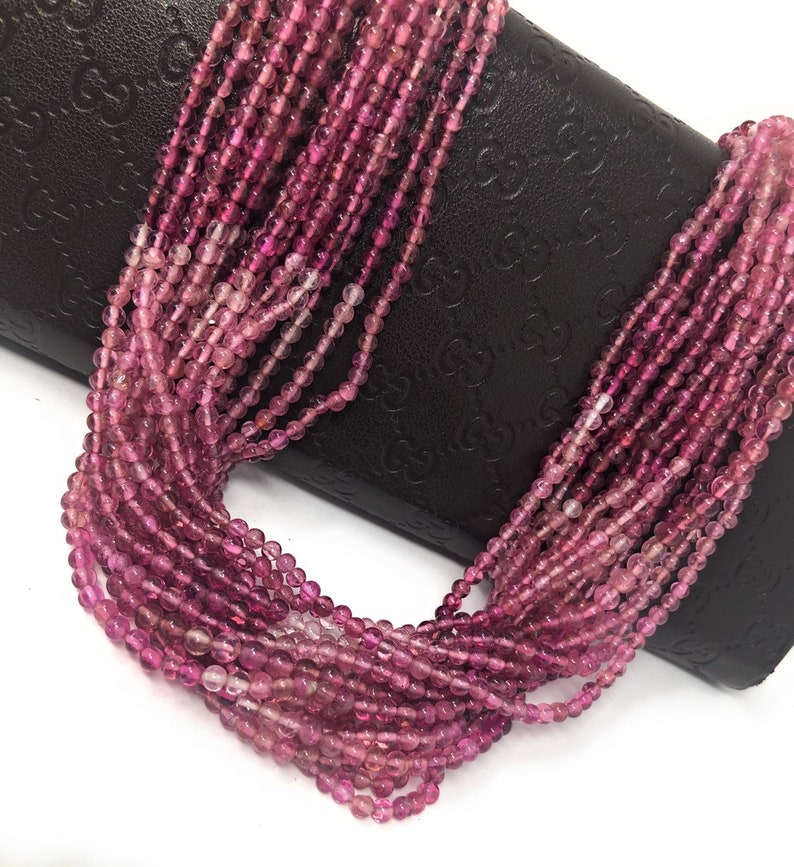 Pink Tourmaline Beads Smooth Shaded Tourmaline Gemstone - Etsy