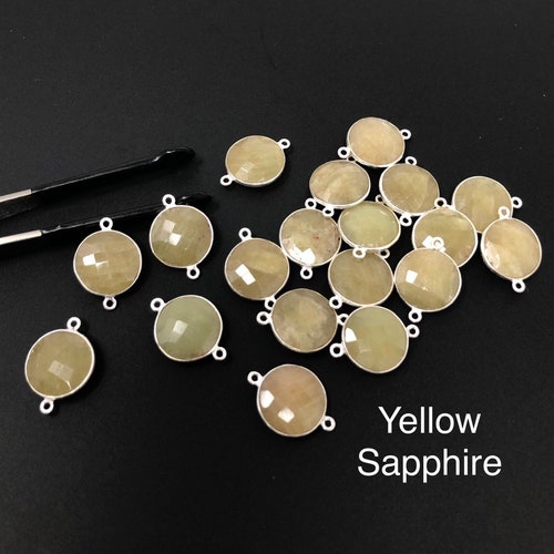 10 Pcs shops Natural Sapphire Gemstone Connectors, Bulk Wholesale Jewelry Supplies , Sterling Silver Jewelry Findings, 22x16.5mm