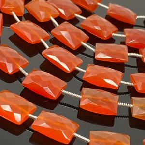 Natural Carnelian Gemstone Beads, Jewelry Supplies, Bulk Wholesale Beads, 13x9mm - 15x10mm, 7.75” Strand