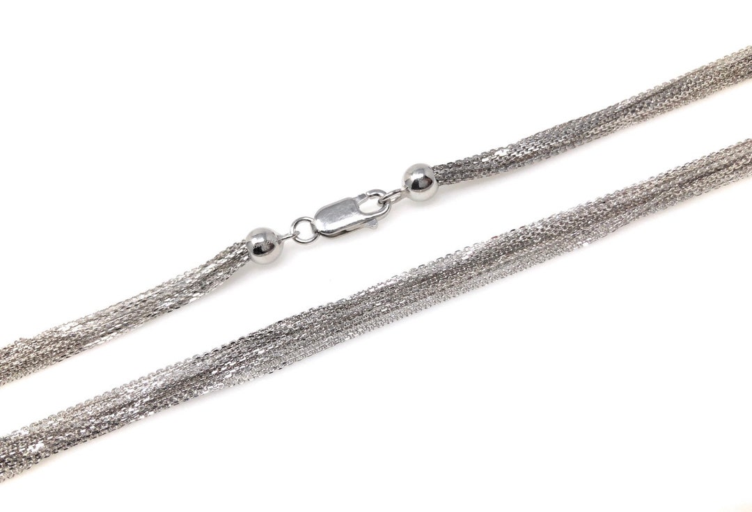 Sterling Silver Necklace Chain Multi Strand Silver Chain Etsy UK