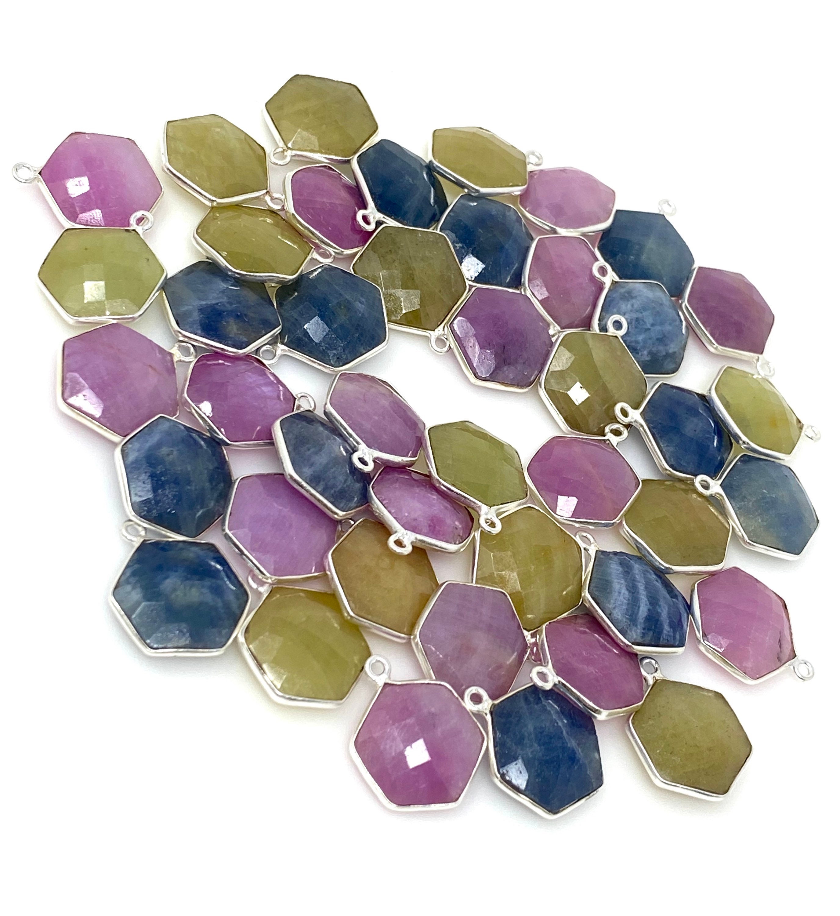 10 Pcs / 13 Pcs Natural Sapphire Gemstone Charms Wholesale Etsy