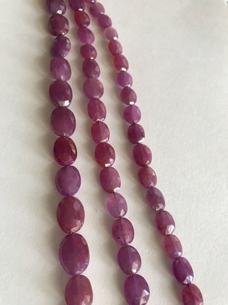 Pink Sapphire Beads, Gemstone Beads, Natural Sapphire Beads, September Birthstone, Wholesale Beads, Bulk Beads, Jewelry Supplies, 7 Strand image 2