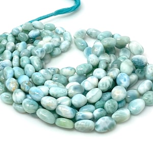 Larimar Gemstone Beads, Spiritual Chakra Healing Crystal Beads, Genuine Dominican Republic Larimar Beads AAA Quality JewelrySupplies, 8-16mm
