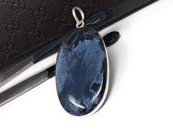 Natural Sterling Silver Pietersite Pendant, Genuine Gemstone Pendant, Tiger's Eye Jewelry, Wholesale Pendant for DIY Jewelry Making