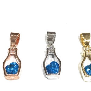 Silver Heart Pendant, Bottle Pendant, Pave Pendants,  Jewelry Supplies for DIY Jewelry Making, Bulk Wholesale Pendant, 1 Pc
