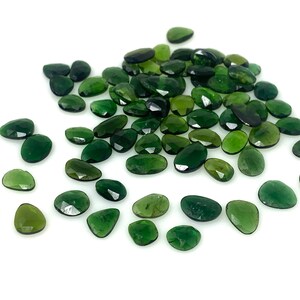 5 pezzi / 10 pezzi Cabochon taglio rosa di tormalina cromata naturale, pietre preziose sciolte, pietre per anelli, 7 x 5 mm - 11 x 7 mm immagine 2