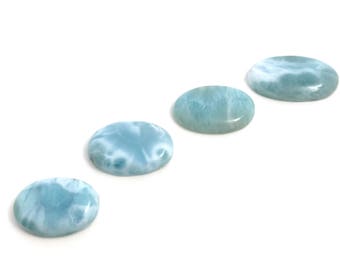 4 Pcs Larimar Cabochon Lot, Loose Gemstone, Natural Gemstone Cabochons, Wholesale Cabochons, Jewelry Making, Jewelry Supplies, 23mm - 29mm