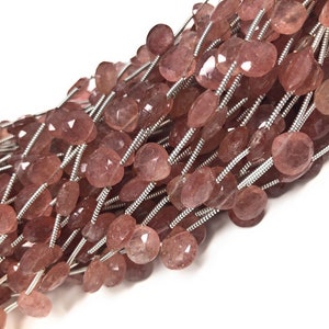Strawberry Quartz Beads, Gemstone Beads, Jewelry Supplies for Jewelry Making, Wholesale Bulk Beads, 8&quot; Strand